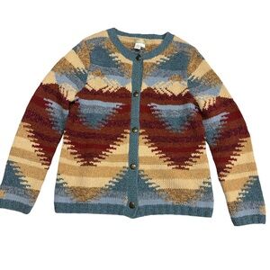 The Territory Ahead Wool Angora Rabbit Hair Sweater Size LG Aztec Western READ
